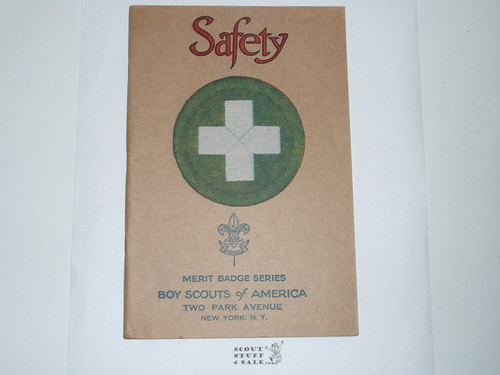 Safety Merit Badge Pamphlet, Type 3, Tan Cover, 11-33 Printing