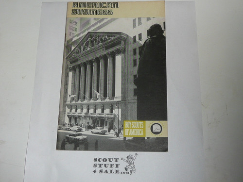 American Business Merit Badge Pamphlet, Type 8, Green Band Cover, 7-73 Printing