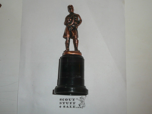 1960s mckenzie, bronze finish, 5.5 high by 1.7 wide, tall base