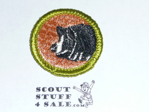 Hog Production - Type H - Fully Embroidered Plastic Back Merit Badge (1972-2002)