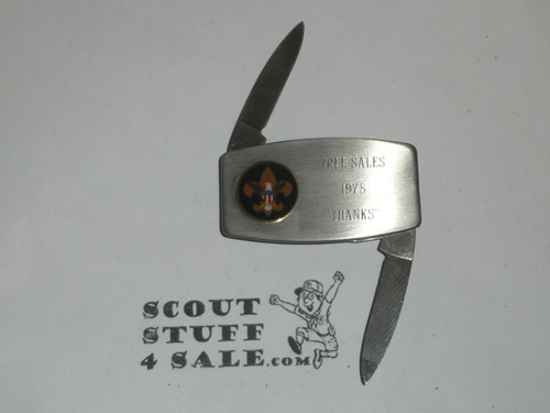 1978 Zippo Knife/File with money clip back, 1978 Tree Sale Thank You Engraved with Boy Scout Emblem, Mint in Box, Made by Zippo Lighter Company