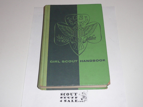 1957 Official Girl Scout Handbook, hardbound, 1-57 Printing, 12th printing, lite wear
