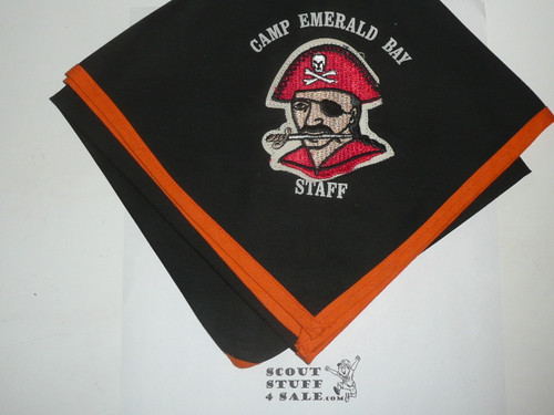 1980's-1990's Camp Emerald Bay STAFF Neckerchief, Orange Piping