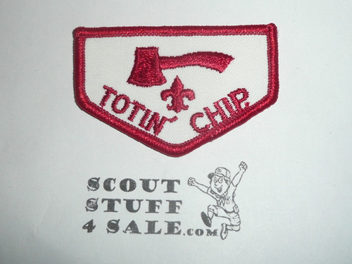 Totin' Chip Boy Scout knife/Axe Award Patch, white r/e twill, fdl