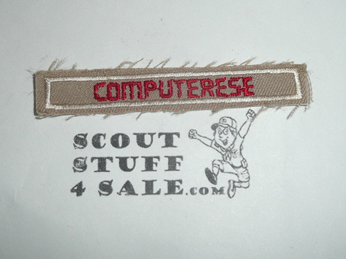 Interpreter Strip - Computerese, tan twill, small letters