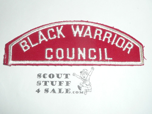 Black Warrior Council Red/White Council Strip - Boy Scout