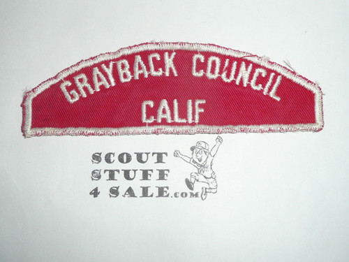 Grayback Council Red/White Council Strip, used - Boy Scout