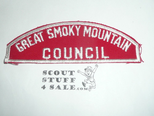 Great Smoky Mountain Council Red/White Council Strip - Boy Scout