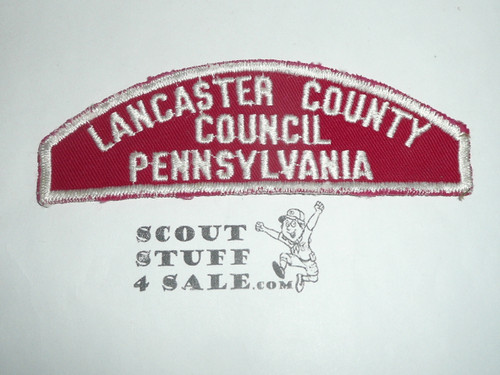 Lancaster County Council Pennsylvania Red/White Council Strip, lite use - Boy Scout