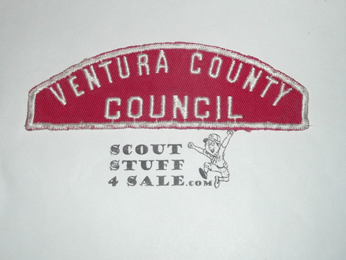 Ventura County Council Red/White Council Strip, sewn