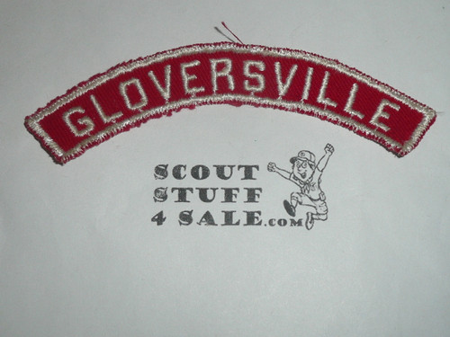 GLOVERSVILLE Red and White Community Strip, sewn