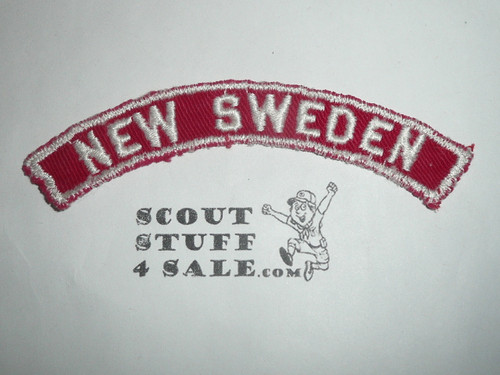 NEW SWEDEN Red and White Community Strip, sewn