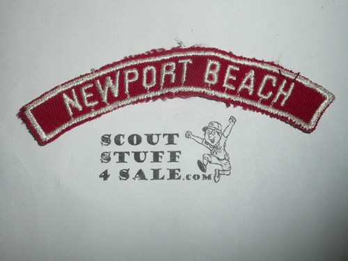 NEWPORT BEACH Red and White Community Strip, sewn