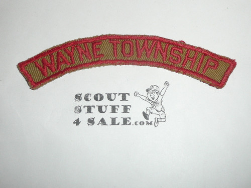 WAYNE TOWNSHIP Khaki and Red Community Strip, sewn