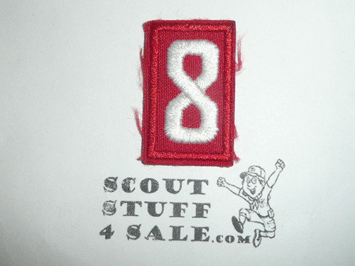 Old Red Troop Numeral "8", twill