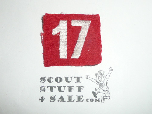 1930's Red Troop Numeral "17", felt, like new