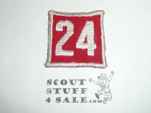 1920's Red Troop Numeral "24", felt, lite use