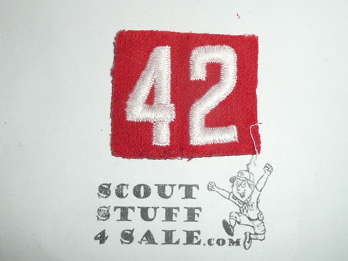 1930's Red Troop Numeral "42", felt, lite use