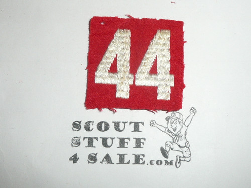 1930's Red Troop Numeral "44", felt, lite use