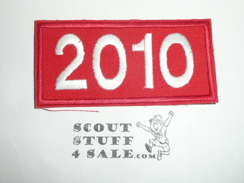 Red Troop Numeral "2010", embroidered on twill, Unused