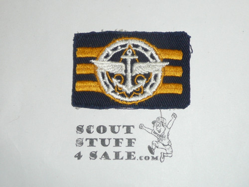 Explorer Scout, Deputy Senior Crew Leader Position Patch, Blue twill, 1940's, lite use