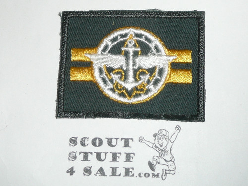 Explorer Scout, Crew Leader Position Patch, Green twill, c/e with enbroidered bdr, 1950's