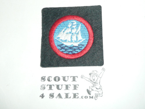 Sea Scout Explorer Long Cruise Patch, blue felt plastic back