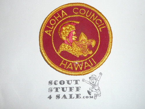 Aloha Council Patch (CP), scarce red in face