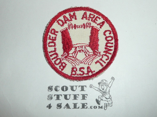 Boulder Dam Area Council Patch (CP), red c/e on white twill