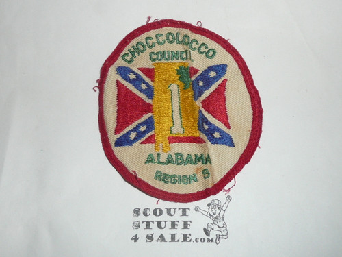 Choccolocco Council Patch (CP), Region 5 Alabama, used, RARE
