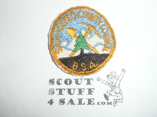 San Mateo County Council Patch (CP), 1950's - Boy Scout, sewn to felt