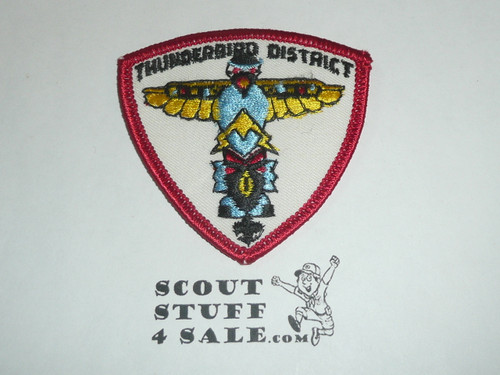 Columbia Pacific Council Patch (CP), Thunderbird District, Red r/e with fdl