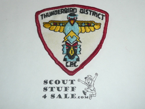 Columbia Pacific Council Patch (CP), Thunderbird District, Red r/e without fdl