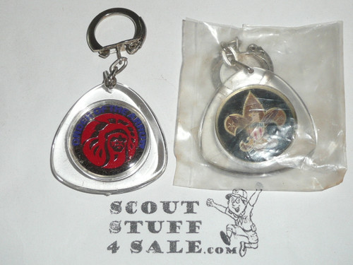 Order of the Arrow MGM Indian Head Logo Lucite 2 -sided keychain with BSA Logo on reverse