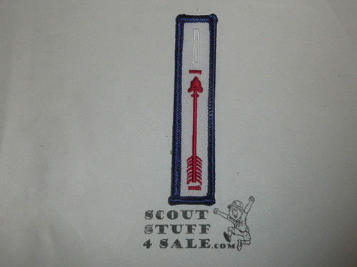 Brotherhood Order of the Arrow Pocket Dangle, white with blue bdr