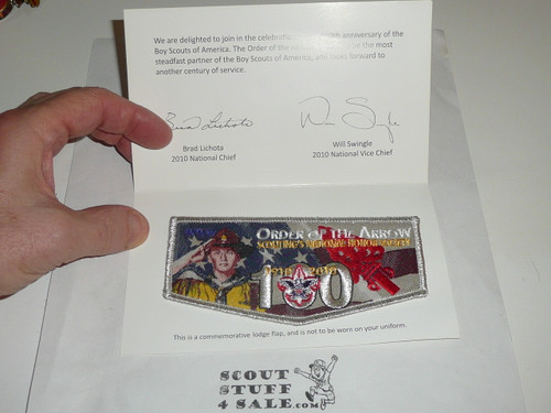 Order of the Arrow 2010 BSA 100th Anniversary Commemorative Flap Patch