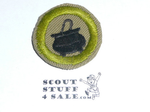 Cooking - Type E - Khaki Crimped Merit Badge (1947-1960), used