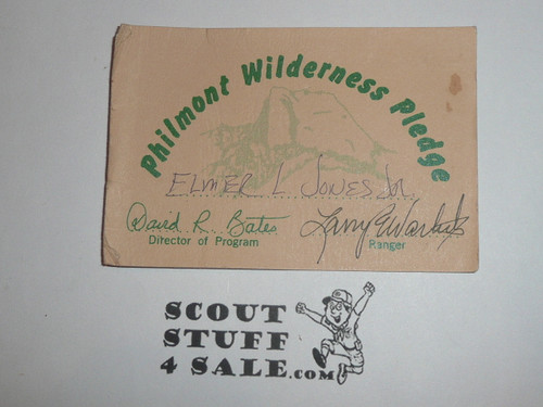 Philmont Scout Ranch, Wilderness Pledge Card