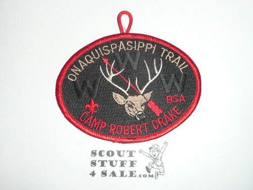 Onaquispasippi Trail WWW Hike Patch, Order of the Arrow, Camp Robert Drake, Prairielands Council