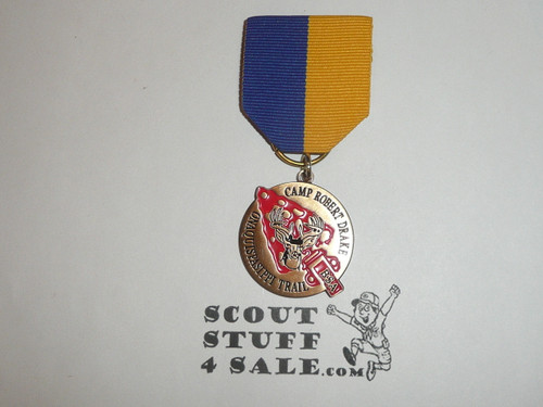 Onaquispasippi Trail Medal, Illini Lodge #55 Order of the Arrow, Camp Robert Drake, Prairielands Council, blue/gold ribbon, bronze