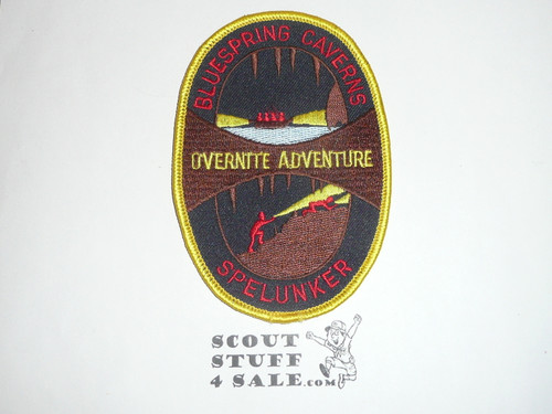 Vintage Bluespring Caverns Overnight Adventure Spelunker Travel Souvenir Patch