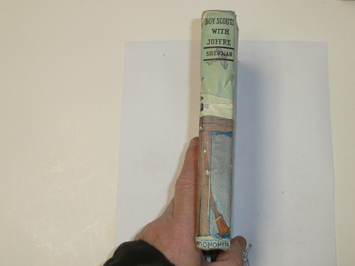 Boy Scouts With Joffre or In the Trenches in Belgium, by V. T. Sherman, 1915, Hardbound with dust jacket, Boy Scout Story Book, blue binding
