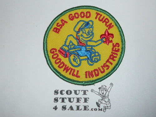 Goodwill Industries Boy Scout Good Turn Day Patch, yellow twill with grn r/e