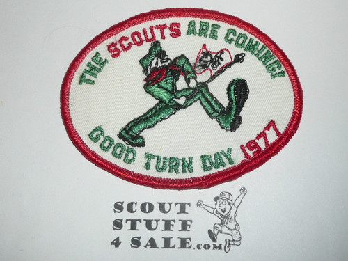 Boy Scout Good Turn Day Patch, 1977, The Scouts are Coming