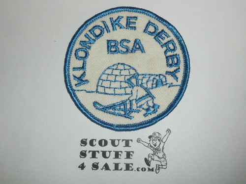 Klondike Derby Patch, Generic BSA Issue, white twill with blue r/e