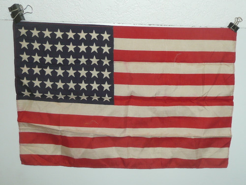 Original 48 star United States Flag, dyed stripes and stars, silk material, 11" x 17", FLG8