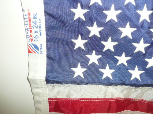 Original 50 star United States Flag, sewn stripes and embroidered stars, 16"x24", FLG17