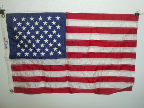 Original 50 star United States Flag, sewn stripes and embroidered stars, 16"x24", FLG17