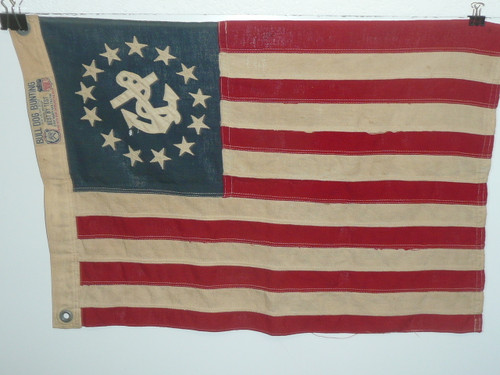 Historical United States Flag, sewn stripes and stars, Linen Material, 16"'x24", FLG19