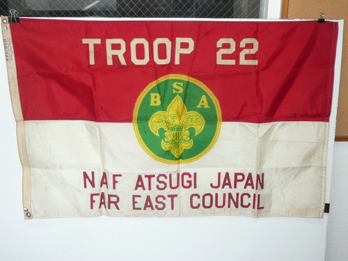 1960's Boy Scout Troop Flag "Troop 22 NAF Atsugi Japan - Far East Council"